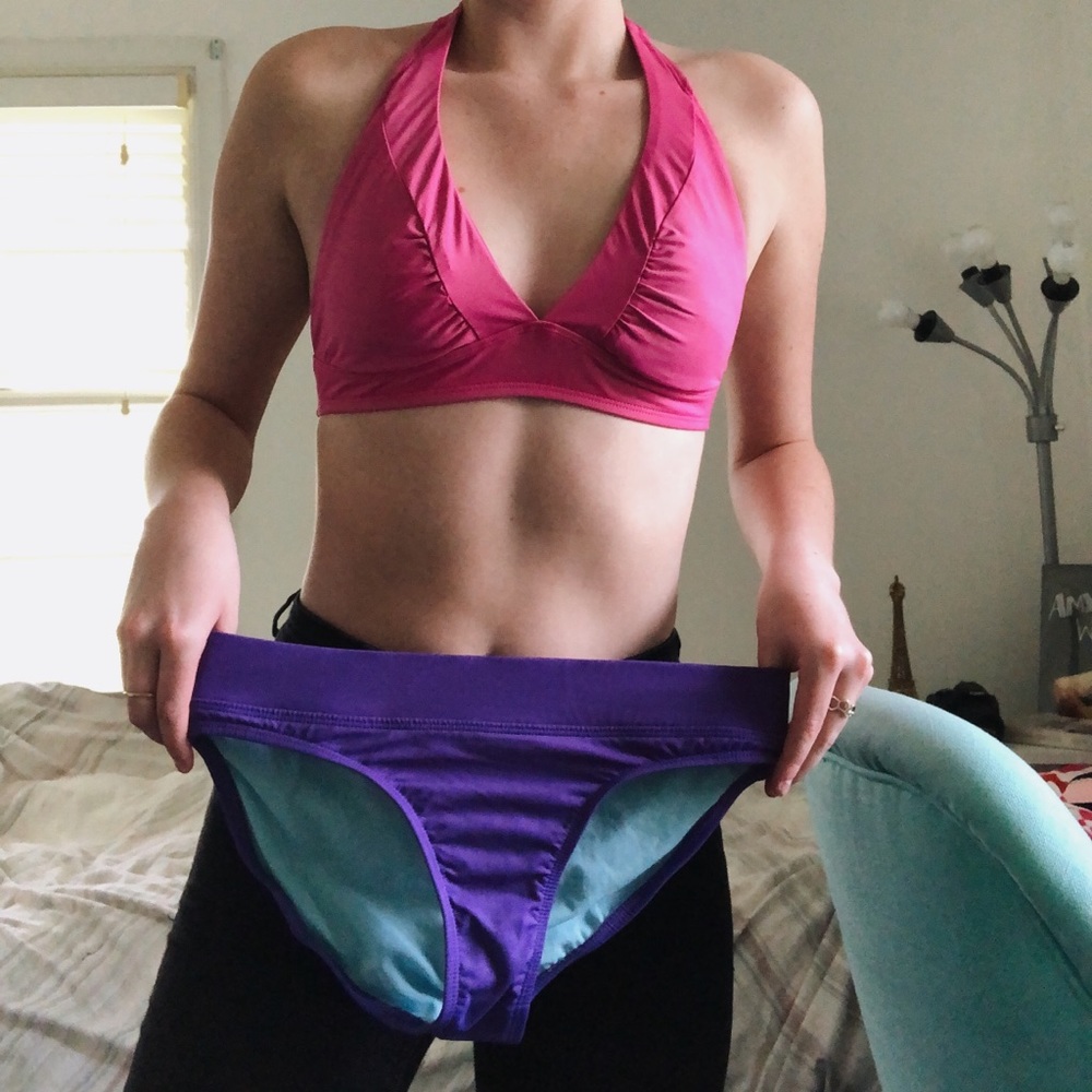 athleta pink and purple bikini